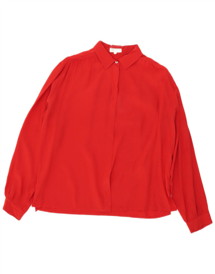 VINTAGE Dame Skjorte Bluse IT 44 Medium Rød