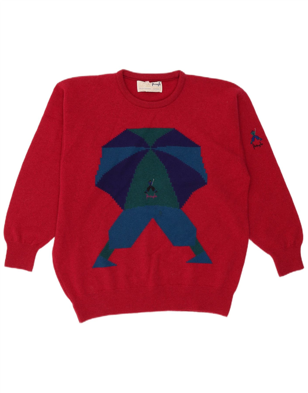 Pringle Herre Nick Faldo Collection Crew Neck Jumper Sweater Medium Rød
