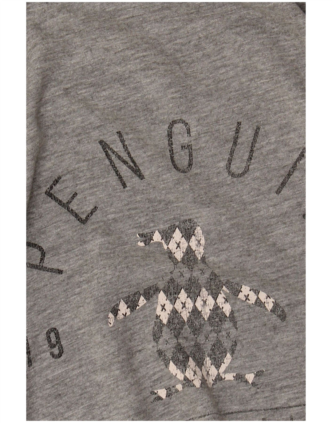 Penguin Herre Grafisk T-Shirt Top Stor Grå Bomuld