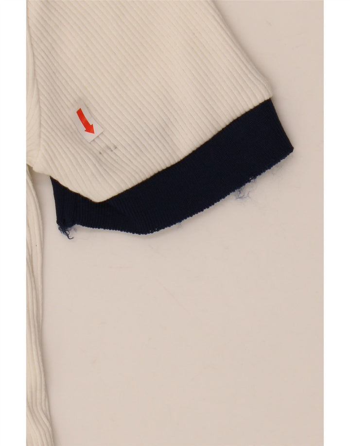 Zara Dame T-Shirt Top UK 12 Medium White Colourblock Polyester