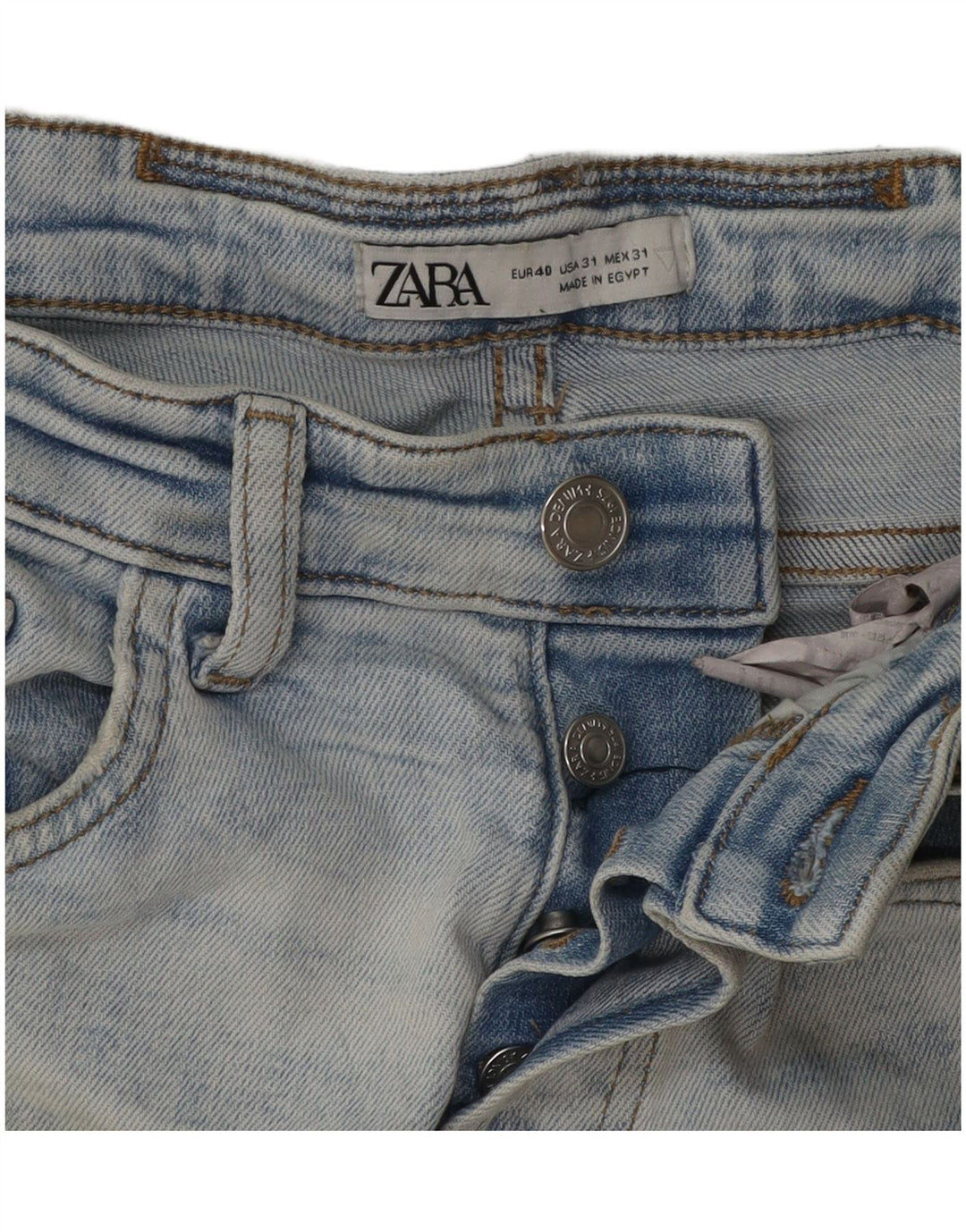 Zara Herre Distressed Skinny Jeans EU 40 Medium W31 L29 Blå