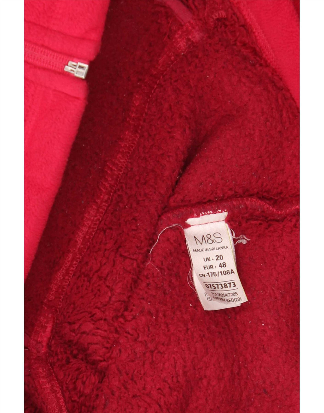 Marks & Spencer Fleecejakke til kvinder UK 20 2XL Rød Polyester