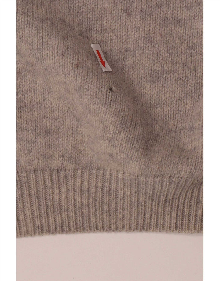 Sisley Herre grafisk rullehals sweater XL Grå Colourblock Uld
