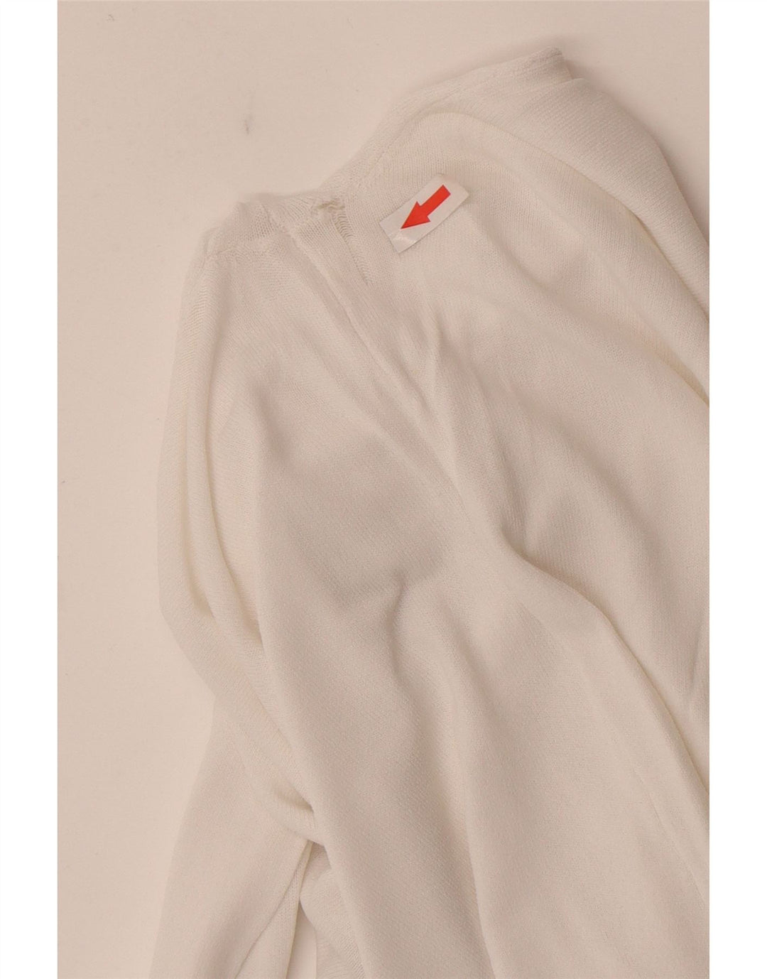 Zara Dame Se Through Top Langærmet UK 12 Medium White Viscose