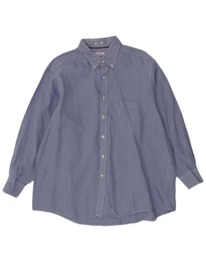 Izod Herre ternet skjorte med normal pasform størrelse 17 XL Blå Houndstooth Bomuld