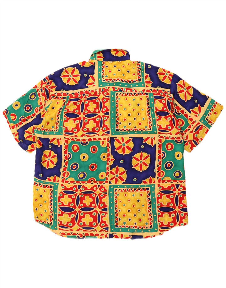 Cavori Kortærmet Herreskjorte Størrelse 43/44 XL Flerfarvet Patchwork