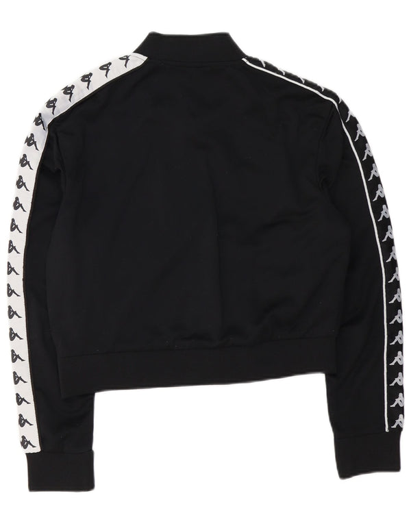 Kappa Womens Graphic Crop træningsdragt Topjakke UK 14 Medium Sort Polyester