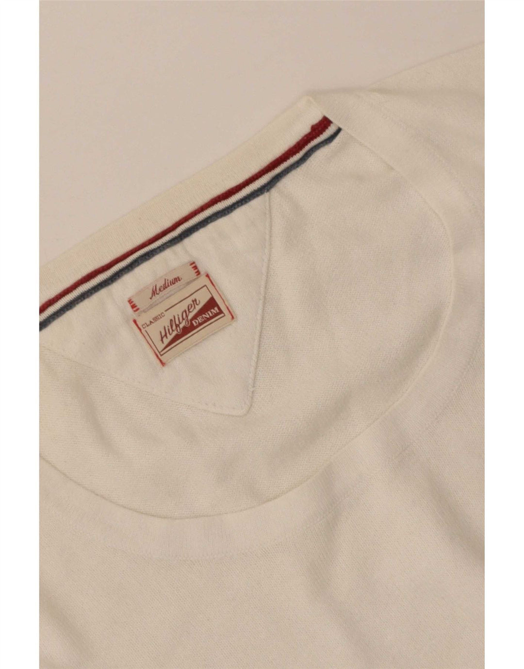 Tommy Hilfiger Dame Boat Neck Jumper Sweater UK 12 Medium White