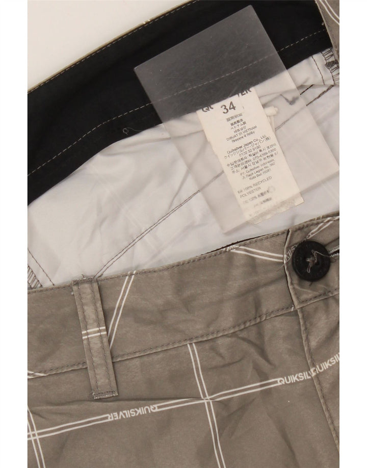 Quiksilver Chino Shorts til mænd W34 Large Grey Ternet Polyester