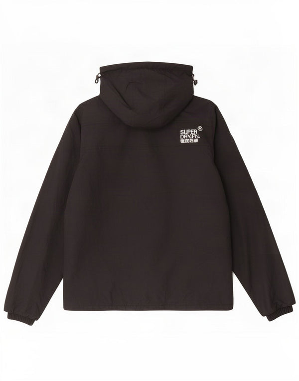 Superdry Windcheater Windbreaker Jacket til kvinder UK 12 Medium Sort