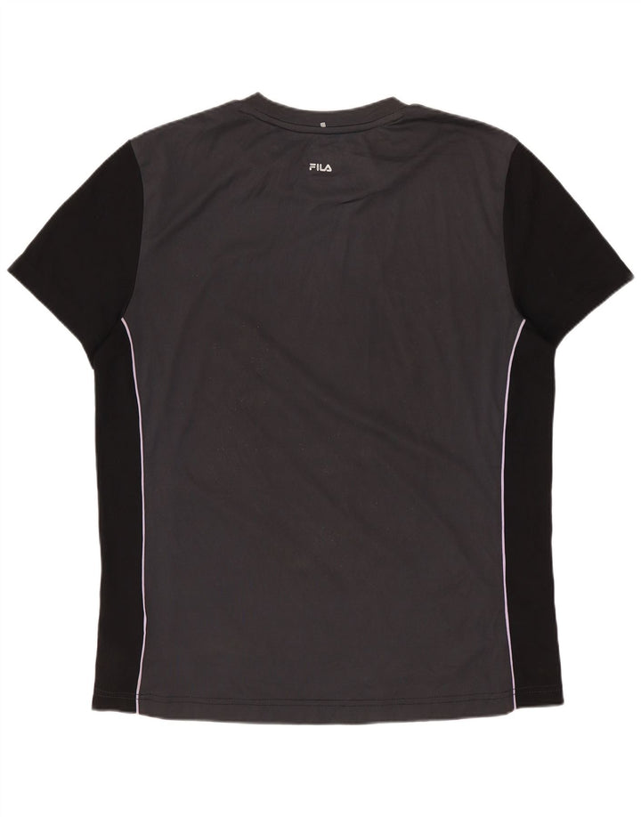 FILA Herre T-Shirt Top IT 48 Mellemgrå Colourblock Polyester