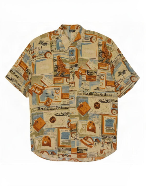 Vintage Mens Graphic Shirt Size 43/44 XL Multicoloured Patchwork