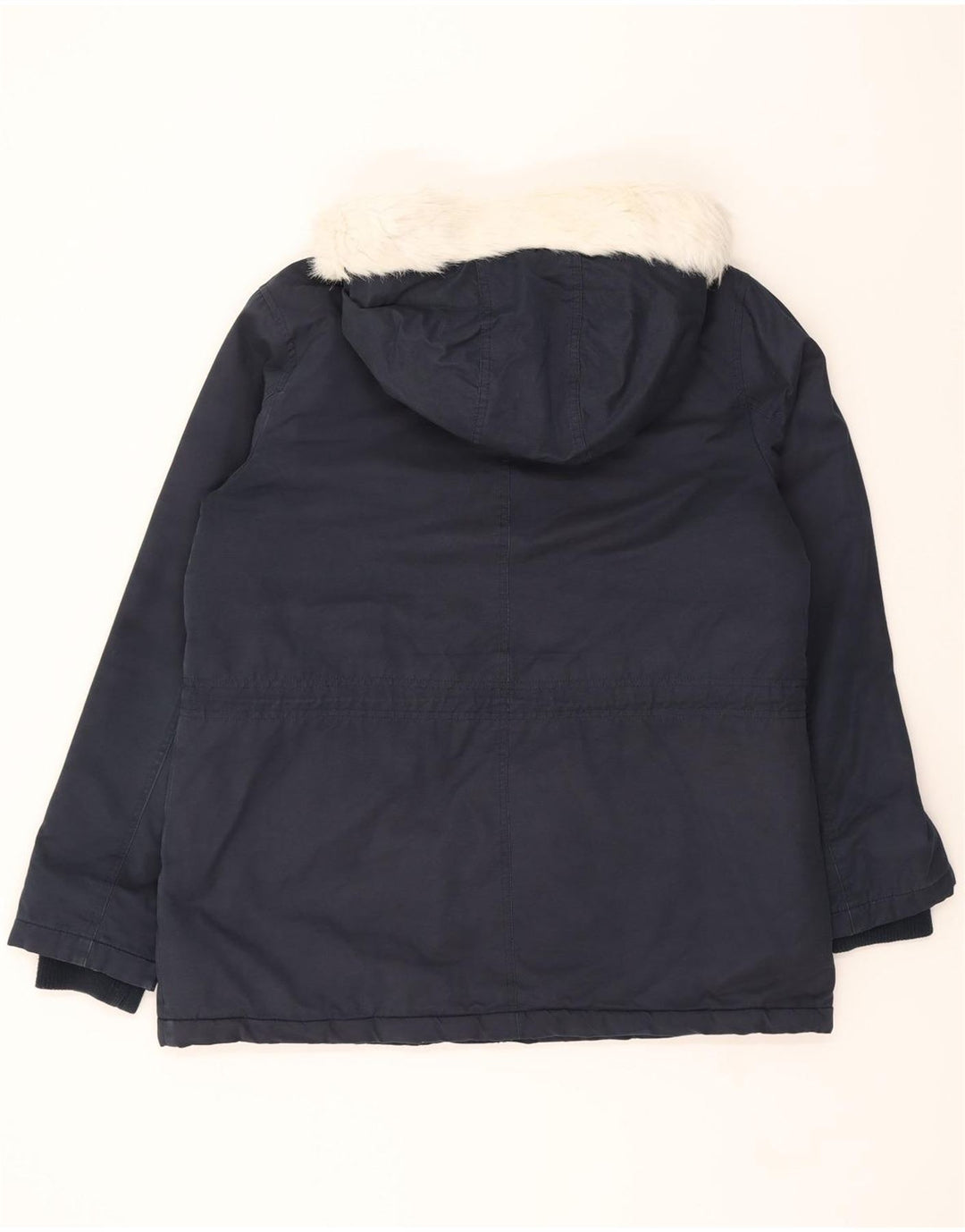 OASIS Womens Hooded Windbreaker Jacket UK 16 Large Navy Blue Cotton Vintage Oasis and Second-Hand Oasis from Messina Hembry 