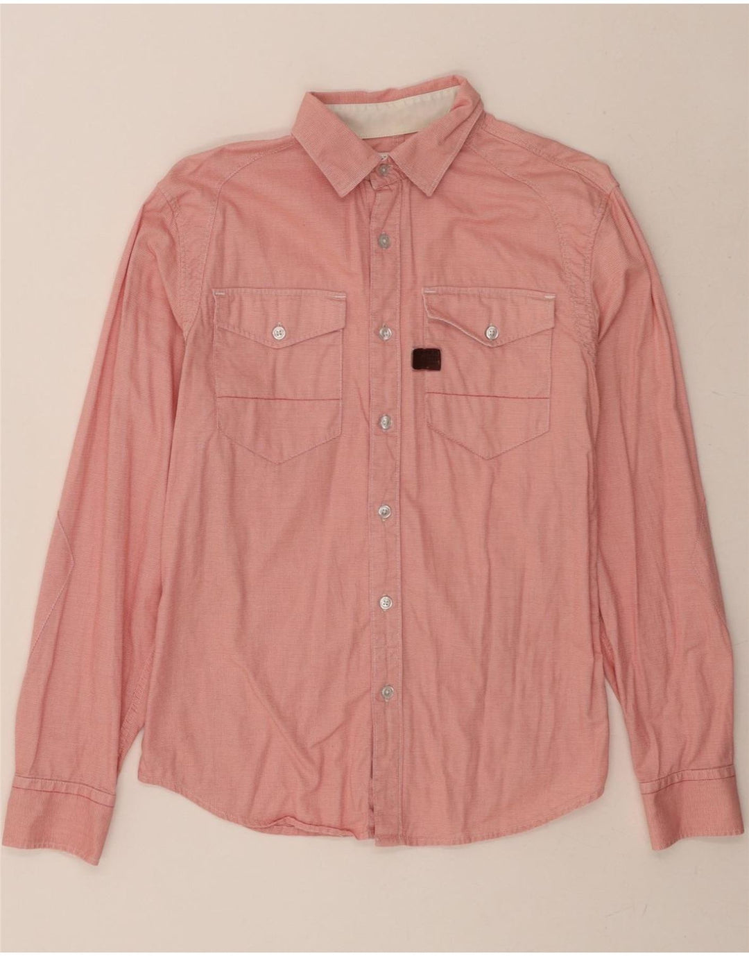 G-STAR Mens Shirt Large Pink Check Cotton Vintage G-Star and Second-Hand G-Star from Messina Hembry 