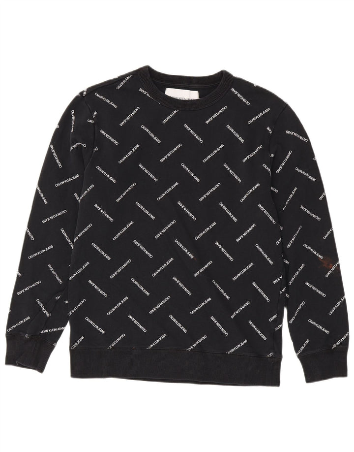 CALVIN KLEIN JEANS Grafisk sweatshirt til mænd Medium Sort Bomuld