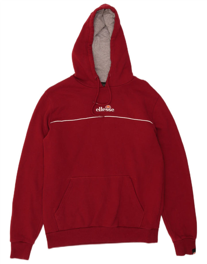 Ellesse Herre grafisk hættetrøje Jumper Medium Bourgogne bomuld