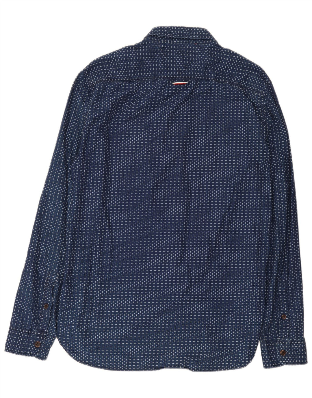 Tommy Hilfiger Herre abstrakt mønster skjorte Stor marineblå bomuld
