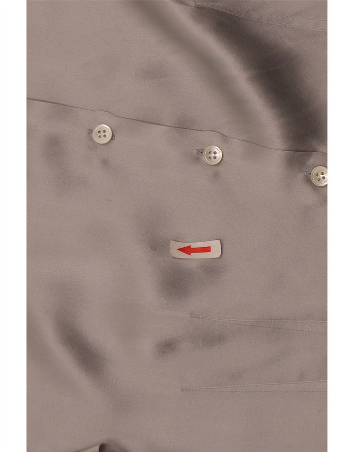 Cacharel Dame Skjorte Bluse IT 42 Medium Grå Silke