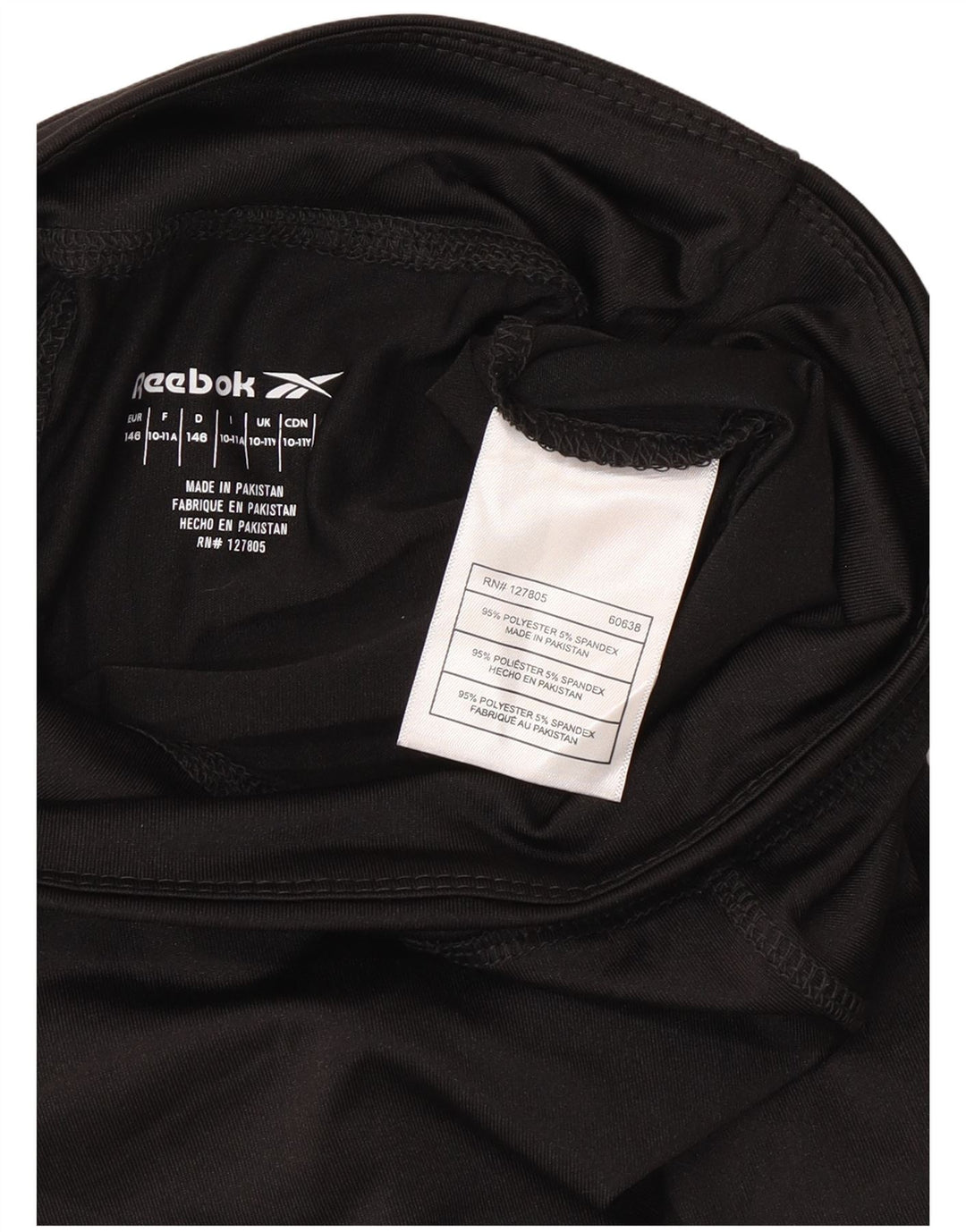 Reebok Girls Capri Grafiske Leggings 10-11 år Sort Polyester