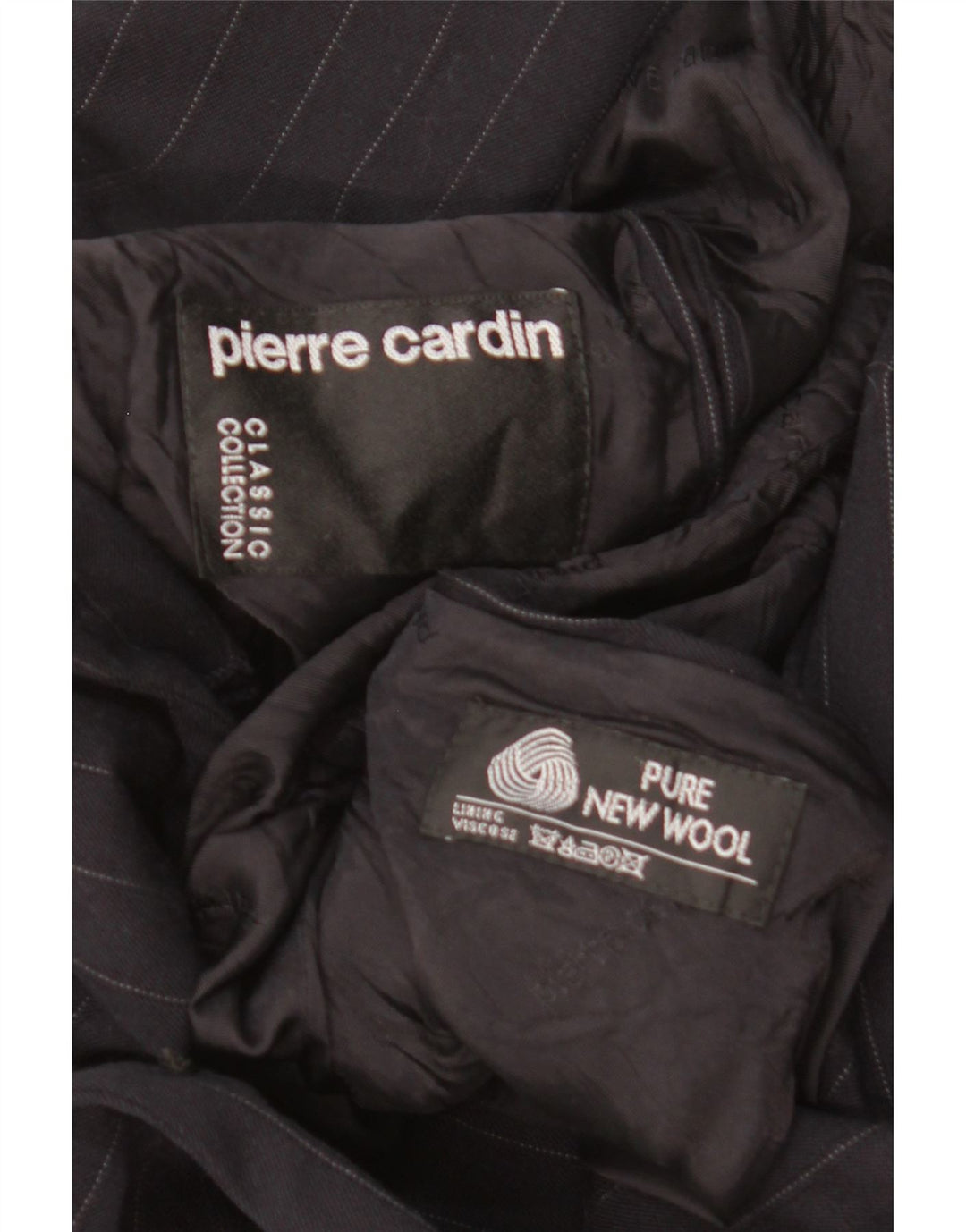 Pierre Cardin Herre Double Breasted Blazer Jacket UK 40 Large Black