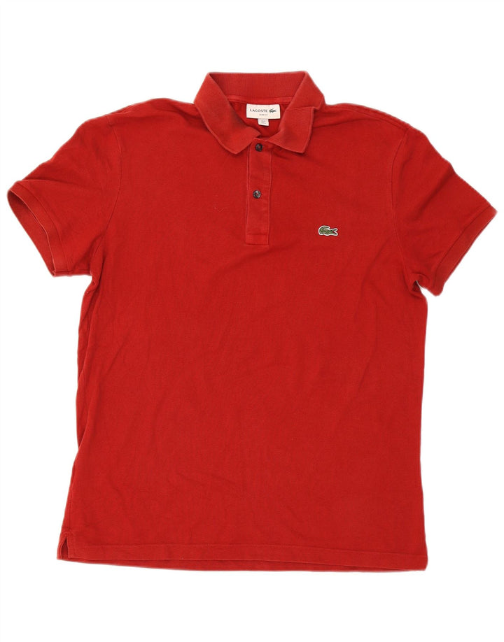 Lacoste Herre Slim Fit Polo Shirt Størrelse 5 Large Rød