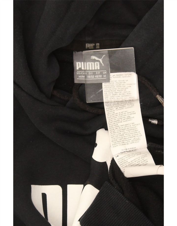 PUMA Grafisk hættetrøje til mænd mellem sort bomuld