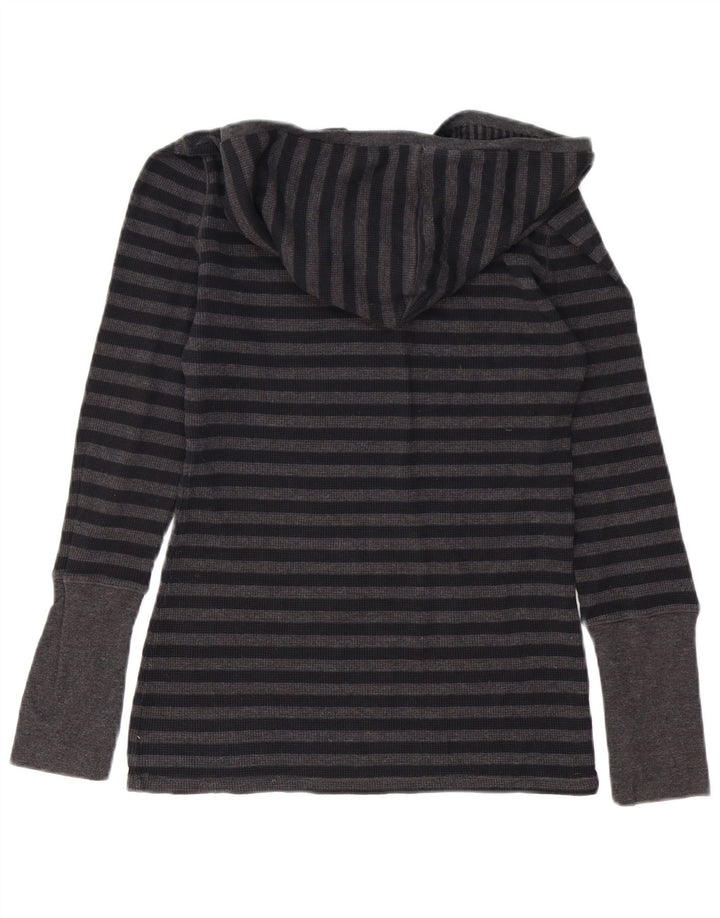 Calvin Klein Dame hættetrøje Langærmet UK 12 Mellem grå stribet bomuld