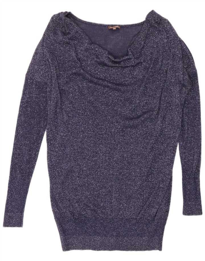 Phase Eight Dame Boat Neck Jumper Sweater UK 12 Medium Navy Blue Viscose