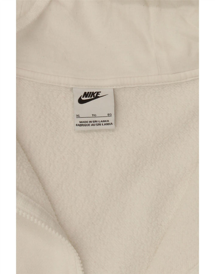 NIKE Mens Zip Hoodie Sweater XL White Vintage Nike and Second-Hand Nike from Messina Hembry 