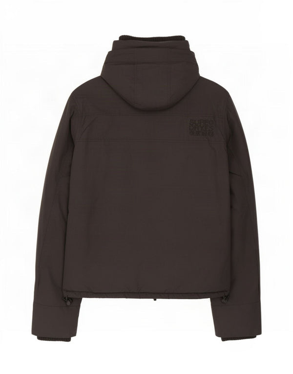 Superdry Windbreaker-jakke med hætte til mænd UK 40 Stor sort nylon
