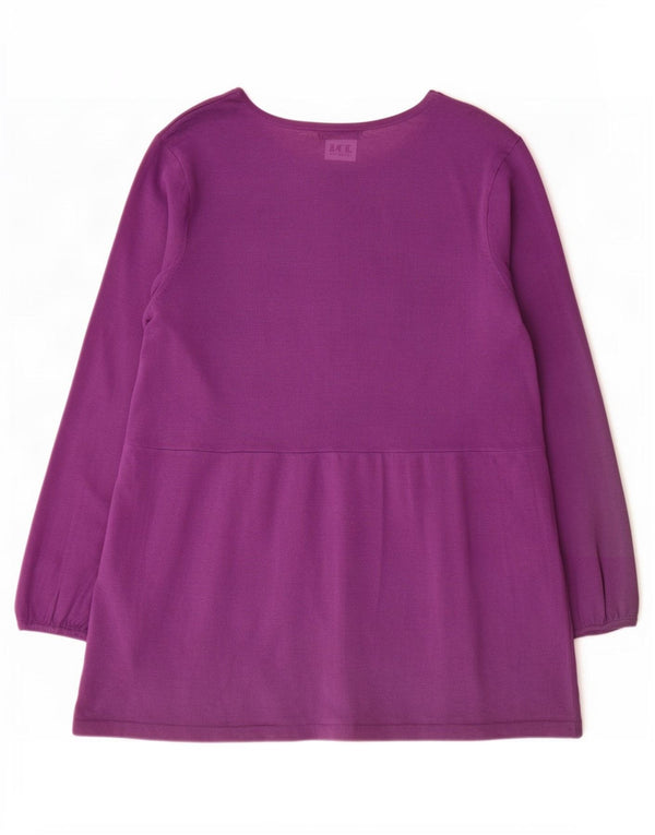 Marks & Spencer Dame Autograph Langærmet Bluse Top UK 14 Medium Purple