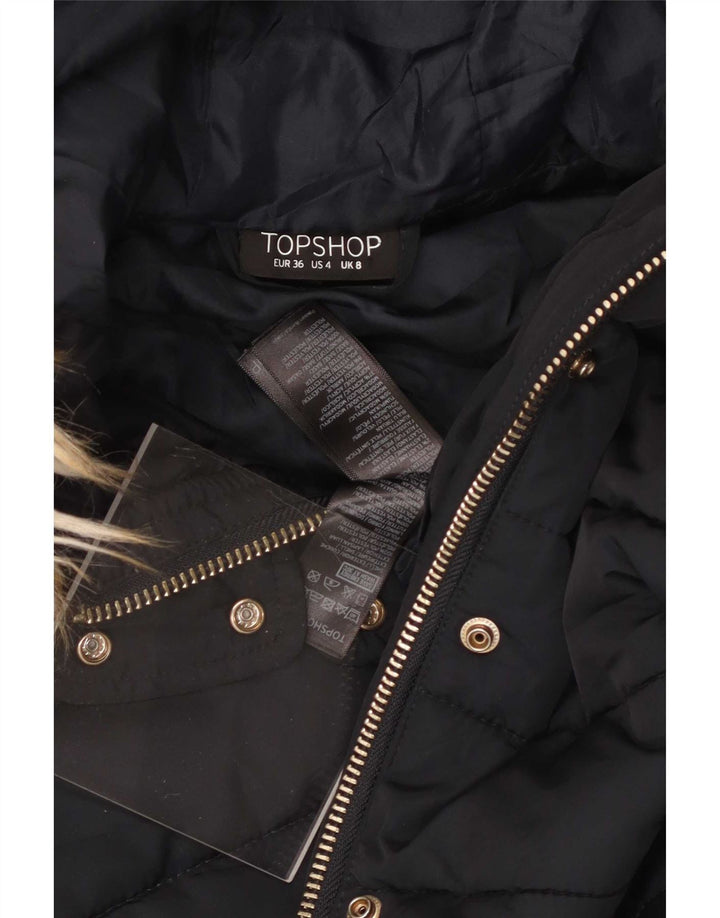Topshop, polstret jakke til kvinder, UK 8 Lille marineblå polyester