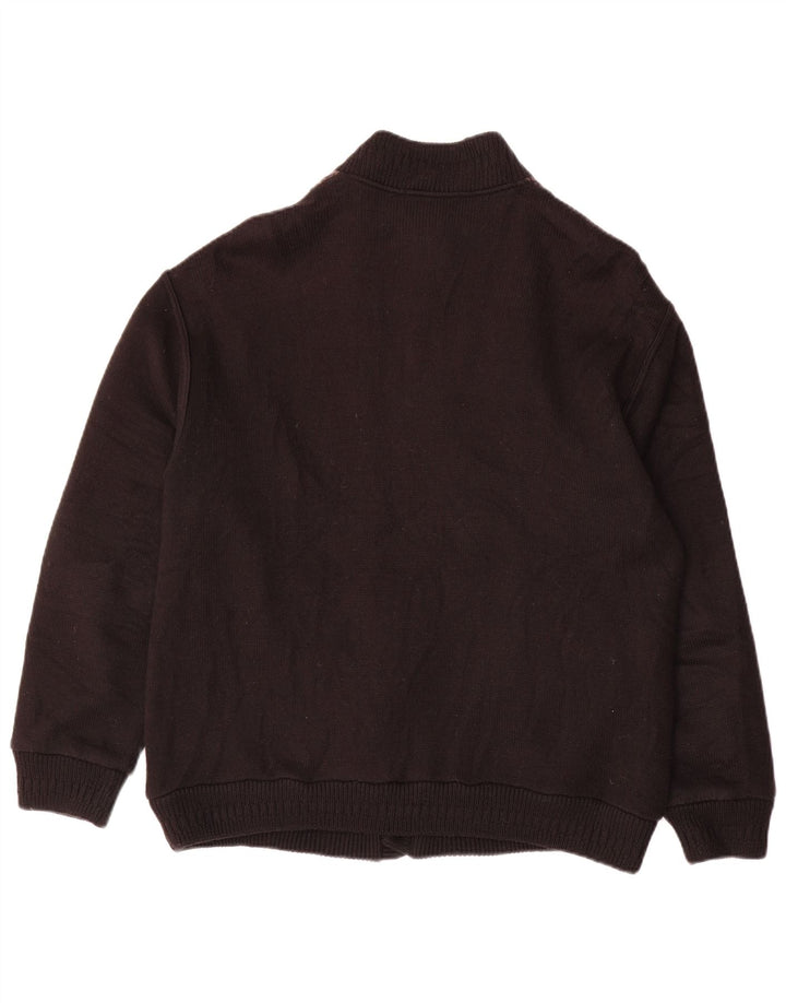 LUCIANO CHIARI Herre cardigan sweater IT 52 Stor sort geometrisk uld