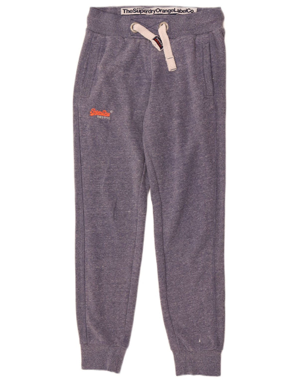 Superdry Slim Fit træningsdragtbukser til kvinder, joggingbukser UK 8 Small Blue Flecked