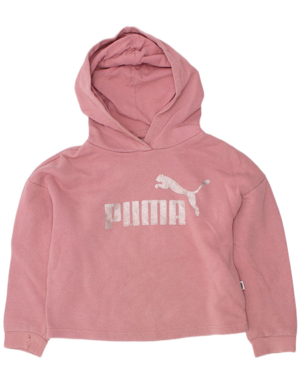 Puma piger grafisk hættetrøje 7-8 år Pink bomuld