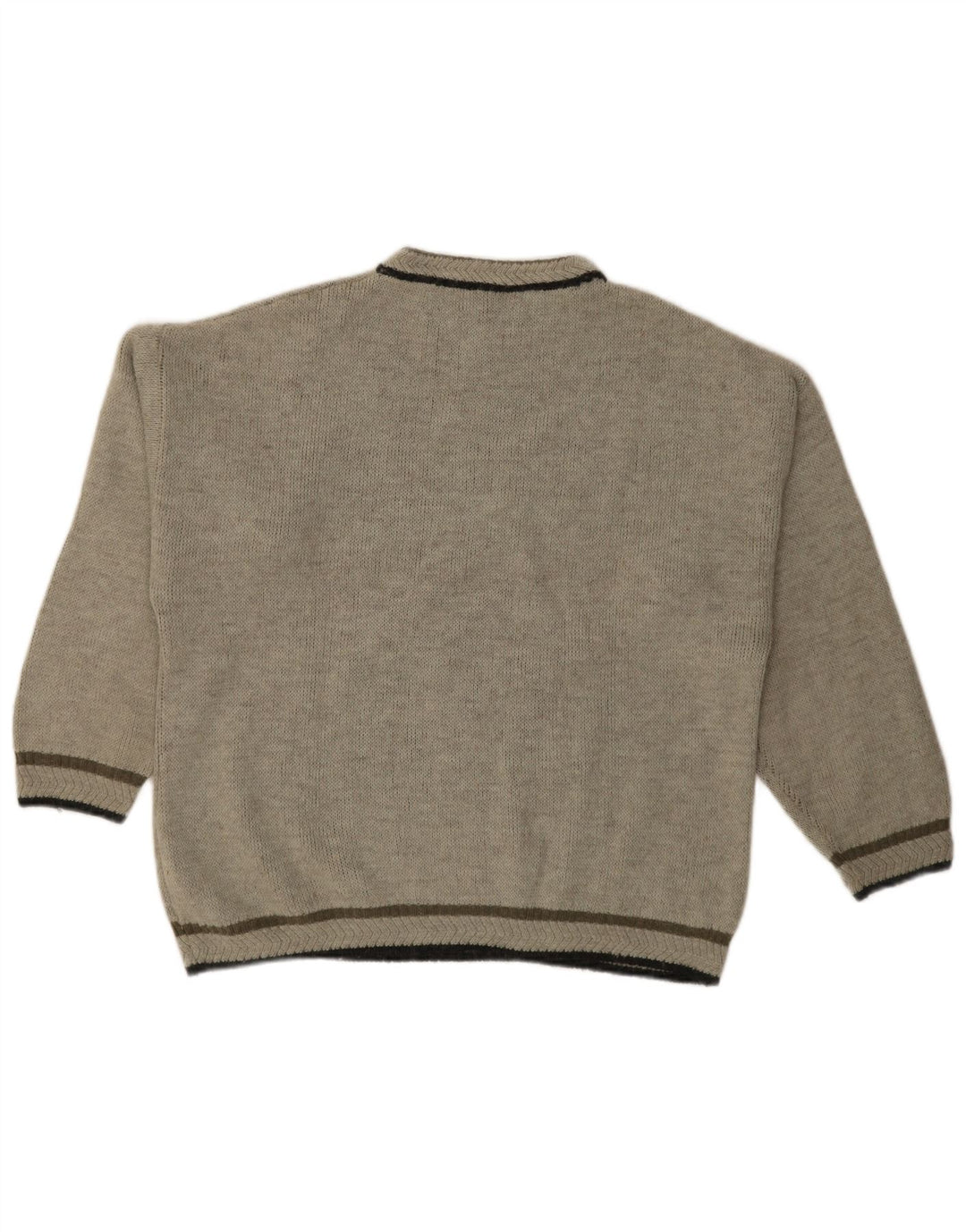 Island Herre grafisk rund hals sweater XL Grå Argyle/Diamond Wool