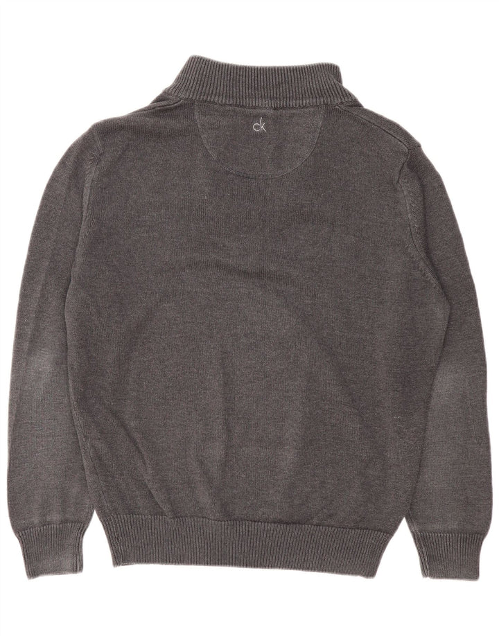Calvin Klein Herre Zip Neck Jumper Sweater XL Grå Bomuld