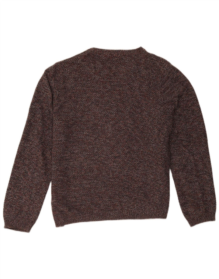 Marks & Spencer dame sweater med rund hals, stor grå flækket bomuld