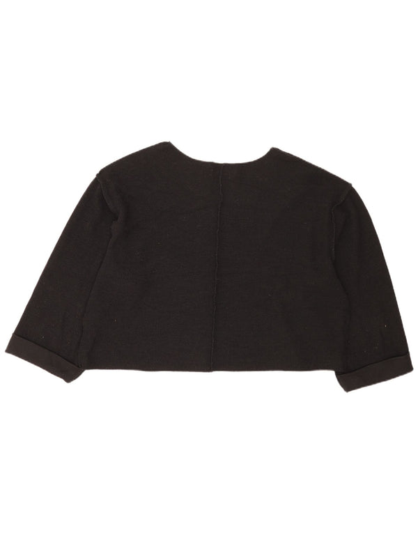 Urban Outfitters Womens Crop Oversized Top 3/4 ærme UK 10 Small Black