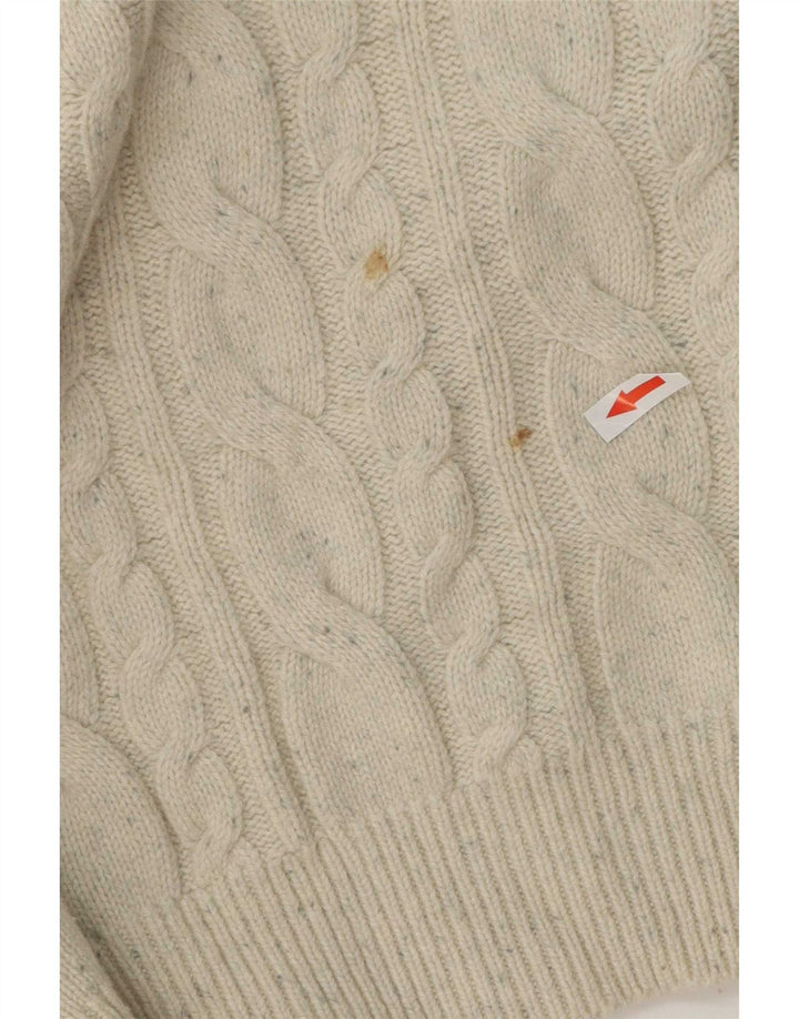 Gap Herre Crew Neck Jumper Sweater Stor Beige Lammeuld