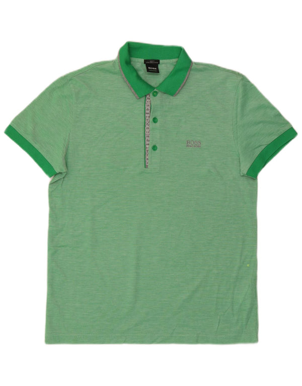 Hugo Boss Herre Slim Fit Polo Shirt Medium Green Flecked Bomuld