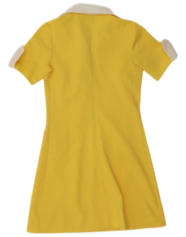 Trevira Dame Polo Dress IT 44 Medium Gul Colourblock Polyester