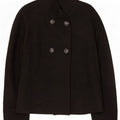 Benetton Womens Pea Coat IT 46 Large Black Wool
