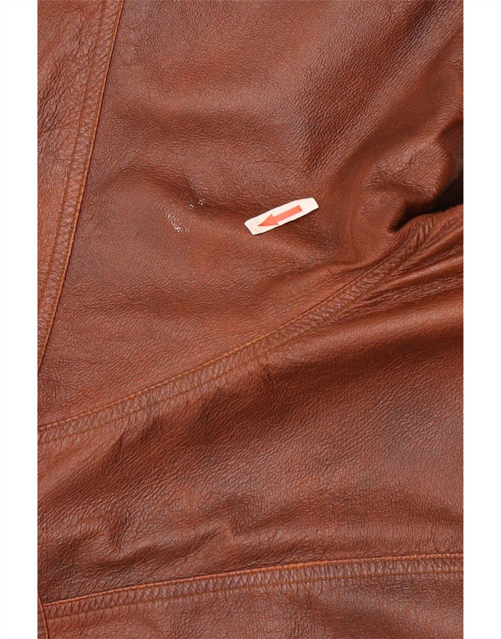 Mondial Herre Loose Fit Læderjakke UK 38 Medium Brun