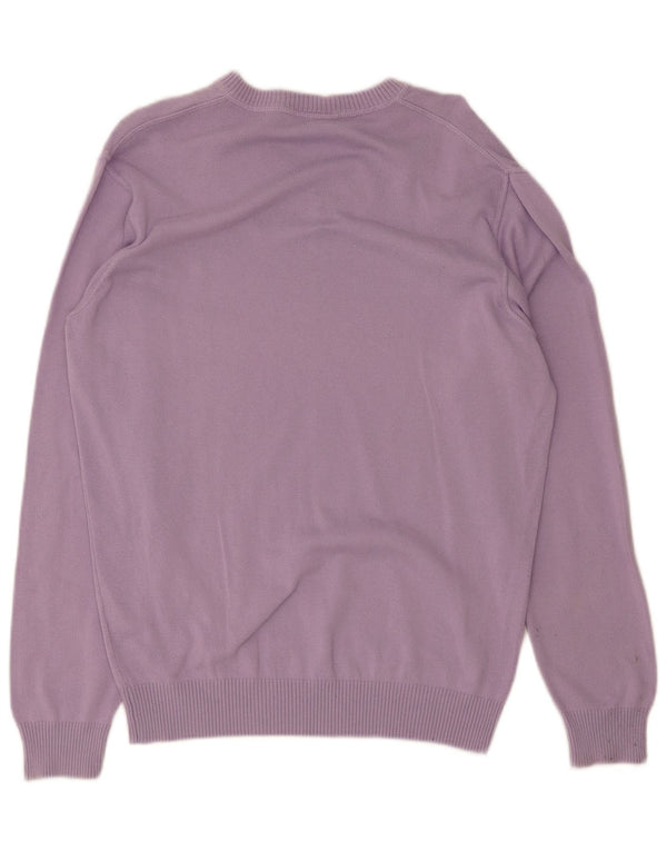 Lacoste Herre V-hals sweater Størrelse 5 Stor Lilla Bomuld