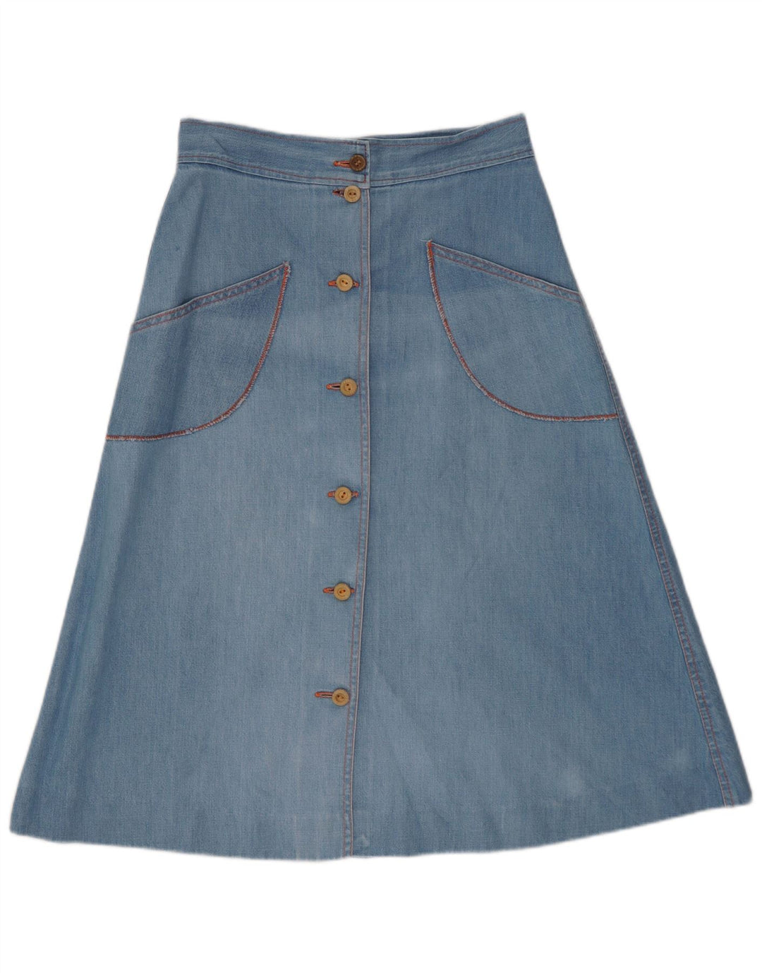 Vintage Dame Denim A-Line nederdel W26 Lille Blå