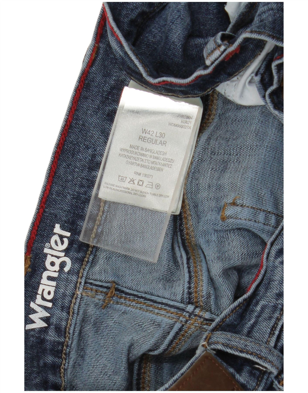 Wrangler Herre Regular Fit Straight Jeans W42 L30 Blå Bomuld