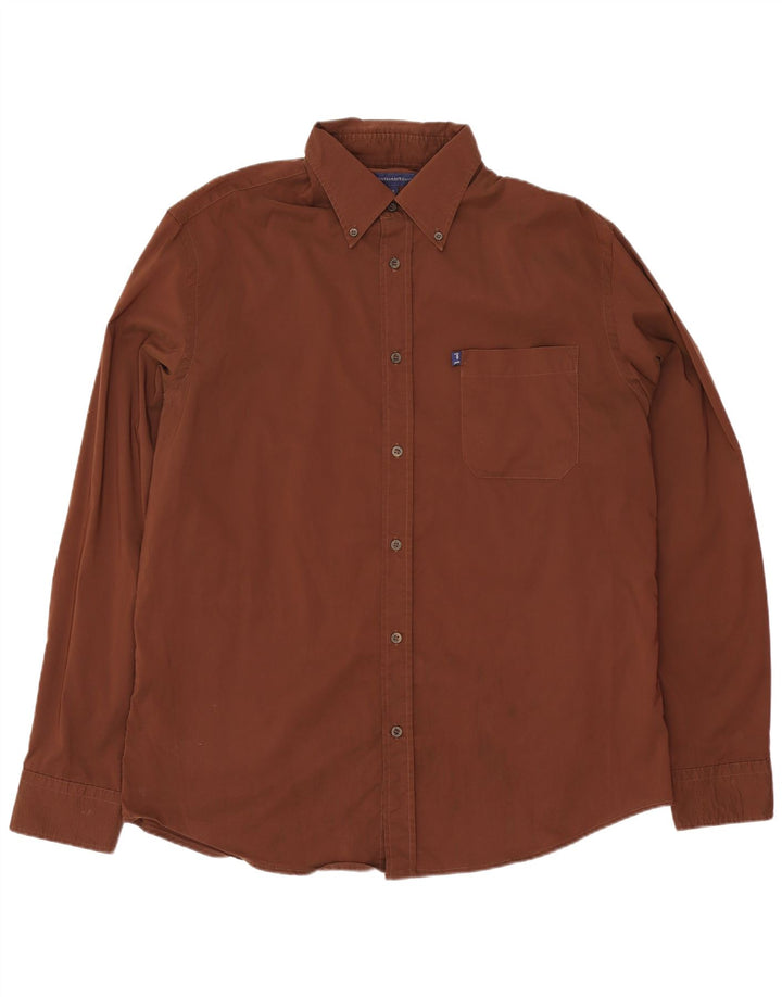 Trussardi herreskjorte XL brun bomuld