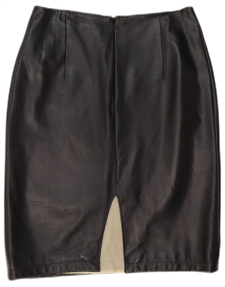 Gai Mattiolo Dame Læder Nederdel W28 Medium Sort
