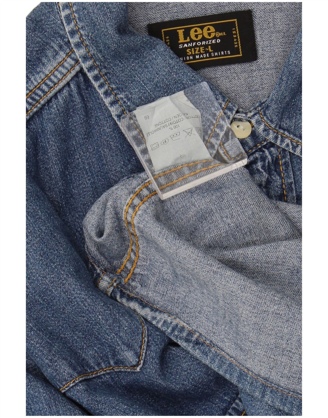 LEE Denimskjorte til mænd Stor blå bomuld